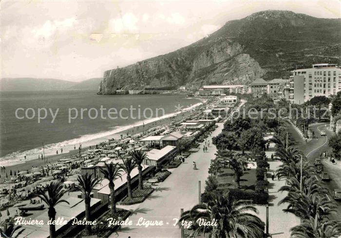 Finale Ligure I tre Viali Spiaggia Riviera delle Palme Uferpromenade Palmenallee