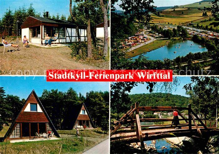 Stadtkyll Ferienpark Wirfttal Ferienhaeuser Badesee Holzbruecke