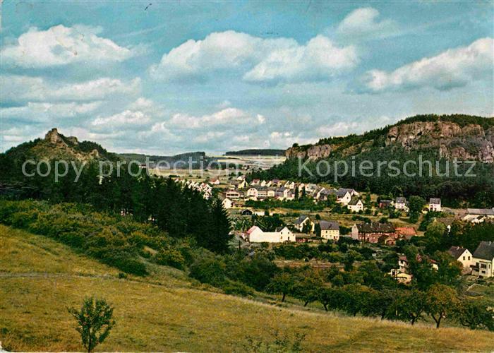 Gerolstein Rheinland-Pfalz Panorama Stadt der Mineralquellen und Petrefakten in