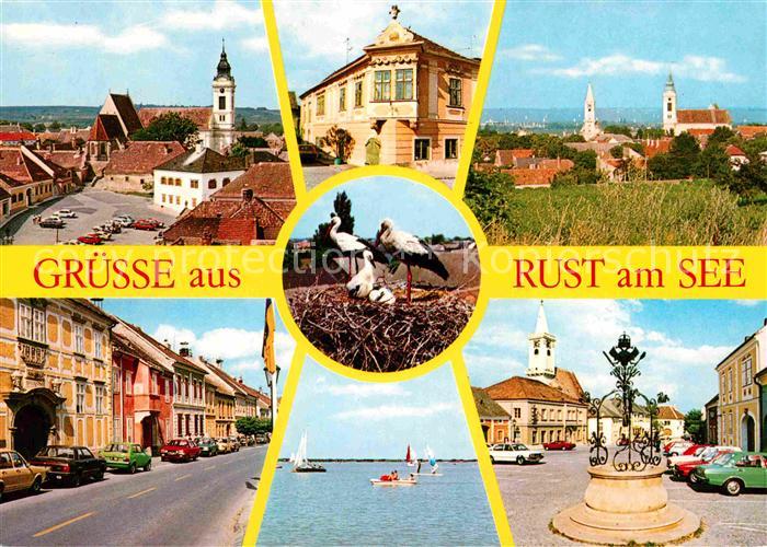Rust Burgenland Rathausplatz Gotische Fischerkirche Buergerhaus Strand Adlerbrun