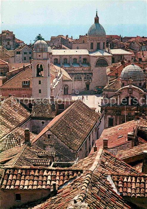 Dubrovnik Ragusa Blick ueber die Daecher der Altstadt