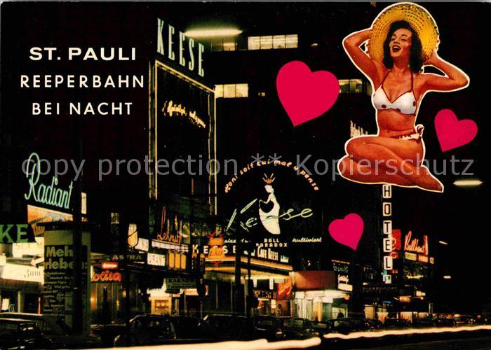 St Pauli Reeperbahn bei Nacht