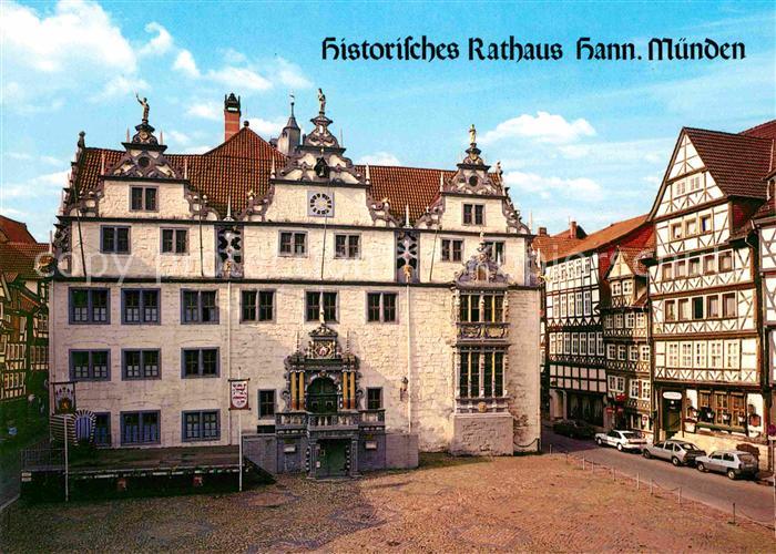 Hann. Muenden Historisches Rathaus Altstadt Fachwerkhaeuser