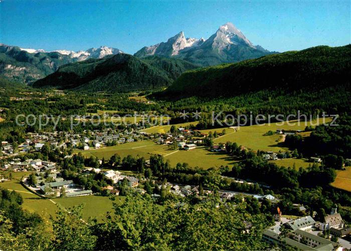 Bischofswiesen Panorama Blick zum Watzmann Berchtesgadener Alpen