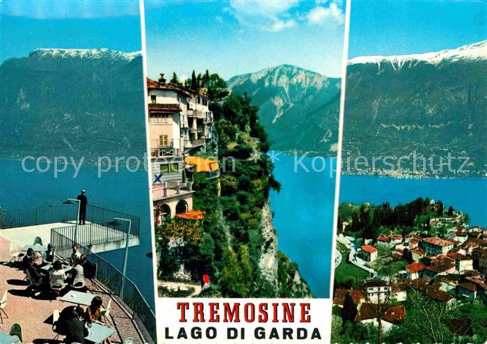 Tremosine Lago di Garda Aussichtsplattform Teilansichten Gardasee Alpen