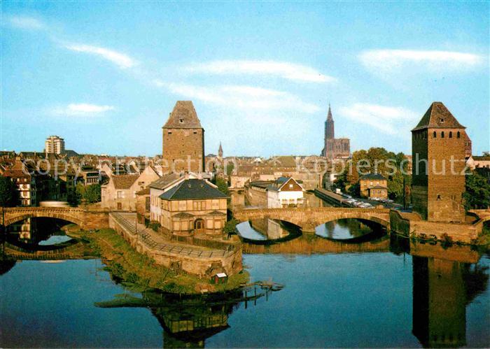 Strasbourg Alsace Les ponts couverts Cathedrale Gedeckte Bruecken Kathedrale