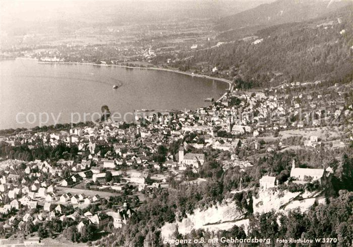 Bregenz Vorarlberg mit Gebhardsberg Blick auf den Bodensee