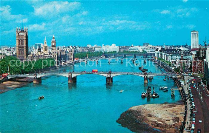 London Lambeth Bridge Houses of Parliament and River Thames