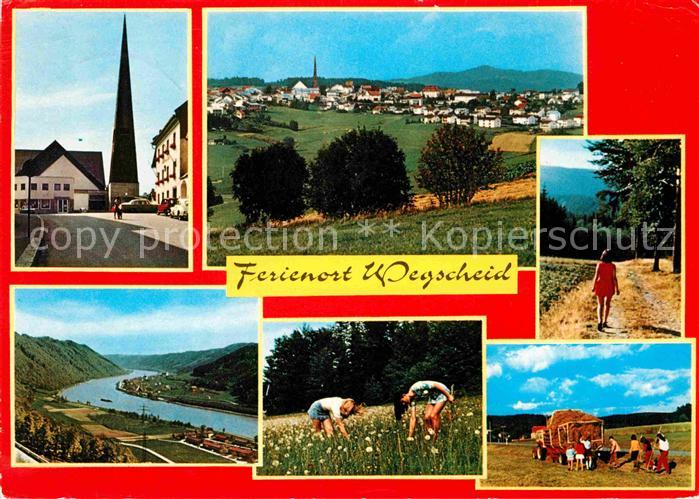 Wegscheid Niederbayern Kirche Panorama Flusspartie Heuernte Waldweg