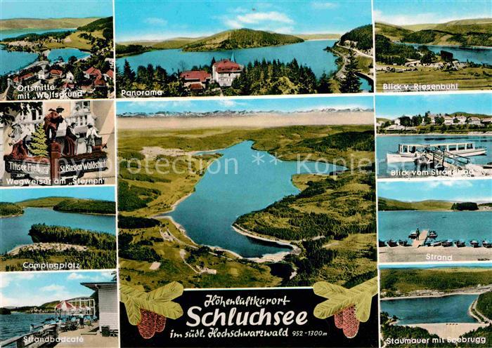 Schluchsee Wolfsgrund Panorama Riesenbuehl Wegweiser Campingplatz Strandcafe Str