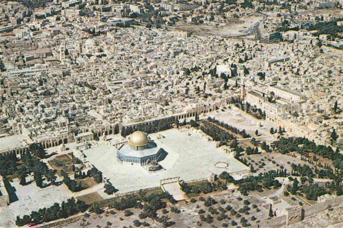 Jerusalem Yerushalayim Aerial view of the Old City showing the Dome of the Rock