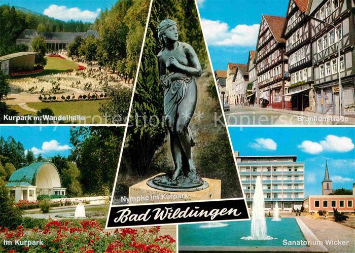 Bad Wildungen Kurpark Wandelhalle Nymphe Brunnenstr Konzertpavillon Sanatorium W