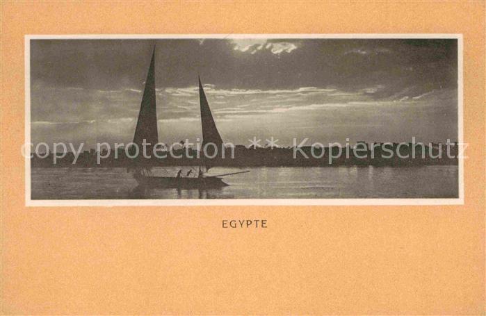 Egypte Segelboot Nil Abendstimmung Serie X No 3