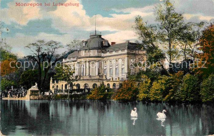 Ludwigsburg Wuerttemberg Schloss Monrepos Schwanenteich