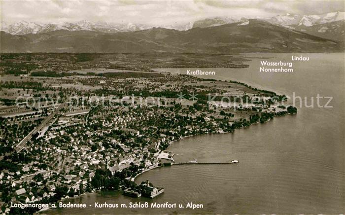 Langenargen Bodensee Kurhaus Schloss Montfort Alpen Fliegeraufnahme