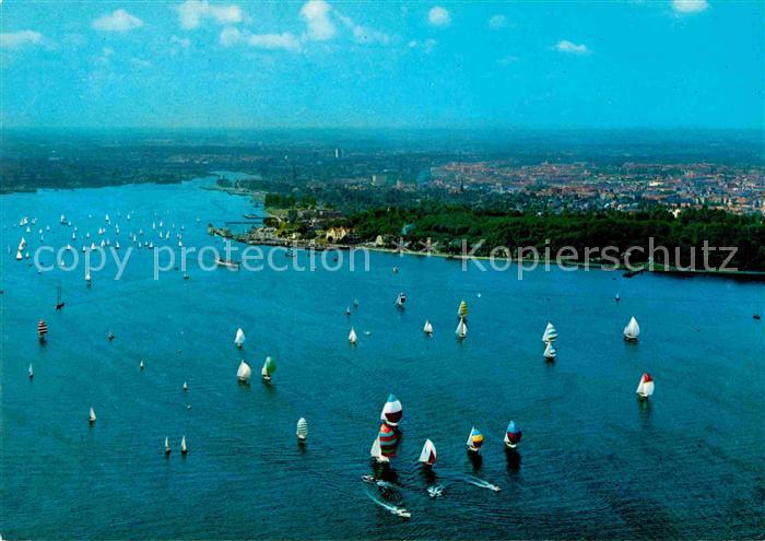 KIEL  CITY Segelregatta auf der Foerde Fliegeraufnahme