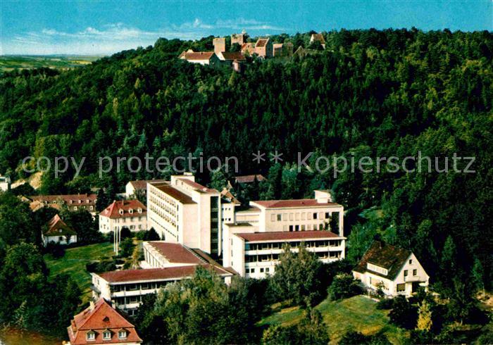 Bad Neustadt Kuranstalt Fraenkische Saale mit Salzburg Fliegeraufnahme