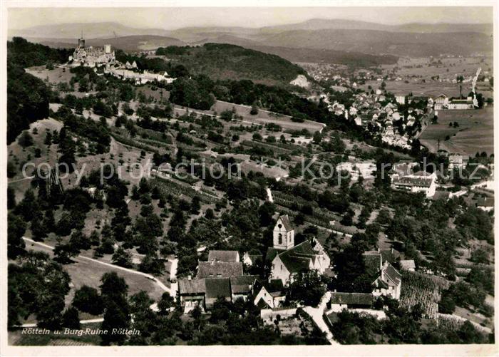 Roetteln Roettelweiler mit Burgruine Fliegeraufnahme