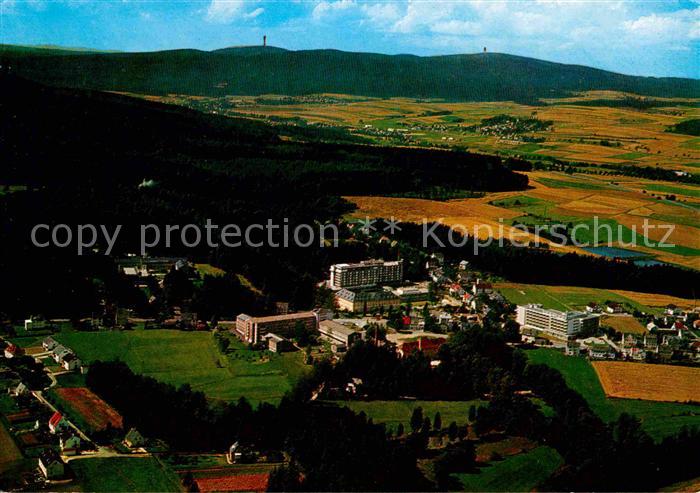 Alexandersbad Bad Fichtelgebirge Blick zum Ochsenkopf und Schneeberg Fliegeraufn