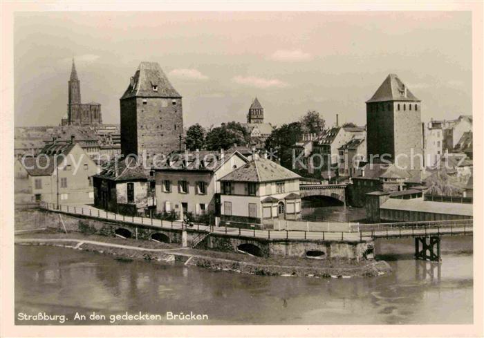Strassburg Elsass An den gedeckten Brücken