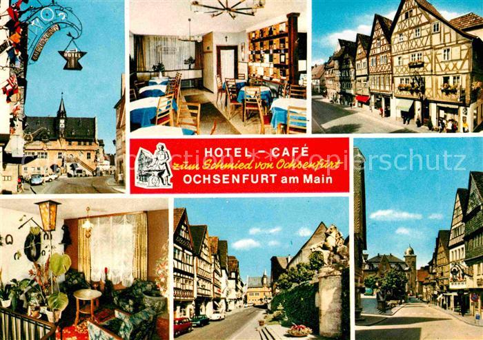 Ochsenfurt Hotel Cafe zum Schmied von Ochsenfurt Altstadt Fachwerkhaeuser