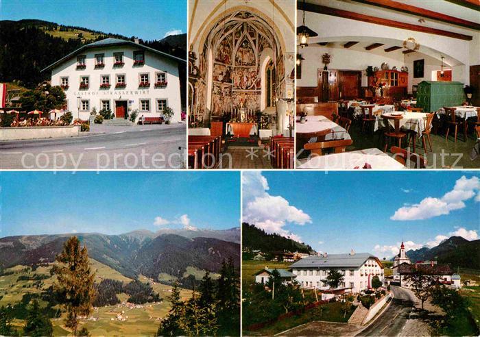 Strassen Tirol Gasthof Strasserwirt Kirche Altar Ortspartie Alpenpanorama