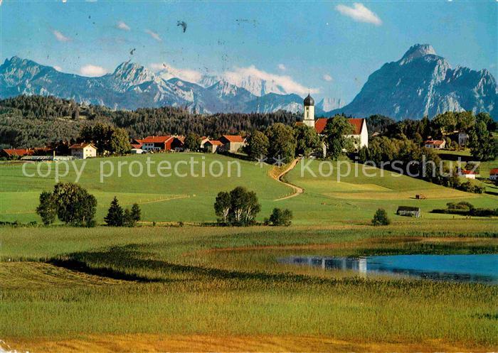 Seeg Ortsansicht mit Kirche Hoehenluftkurort Wettersteingebirge