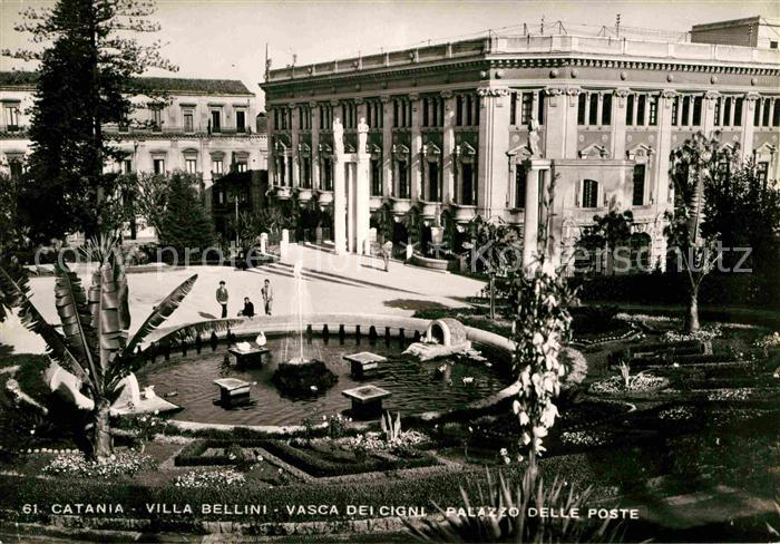 Catania Villa Bellini Vasca dei Cigni Palazzo delle Poste