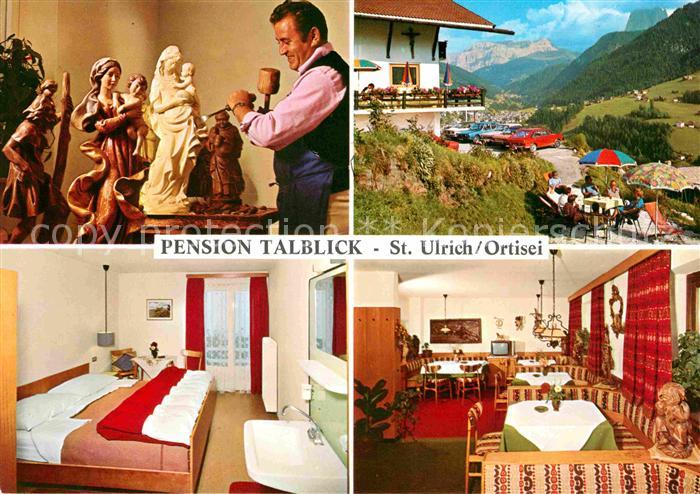 Ortisei St Ulrich Pension Talblick Fremdenzimmer Holzschnitzfiguren Alpenblick
