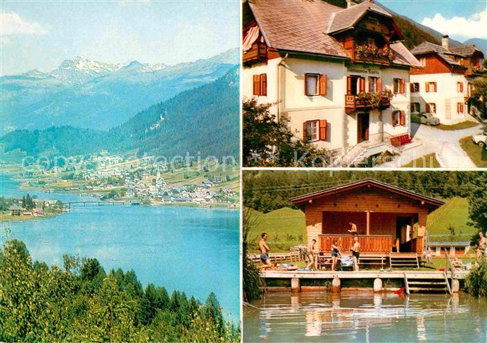 Techendorf Weissensee Pension Haus Regitnig Badestrand Alpenpanorama