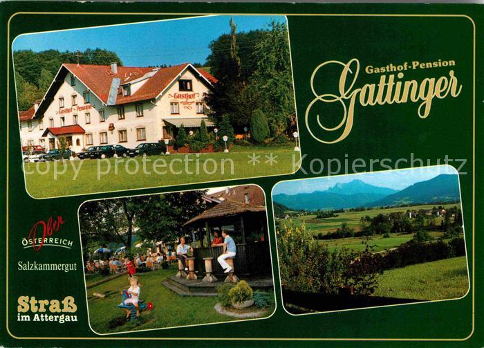 Strass Attergau Gasthof Pension Gattinger Landschaftspanorama Alpen
