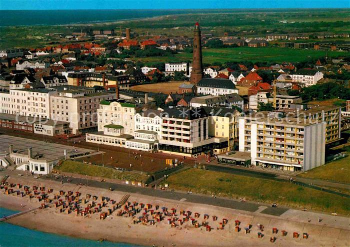 BORKUM Nordseebad Niedersachsen Badestrand an der Kurpromenade Fliegeraufnahme