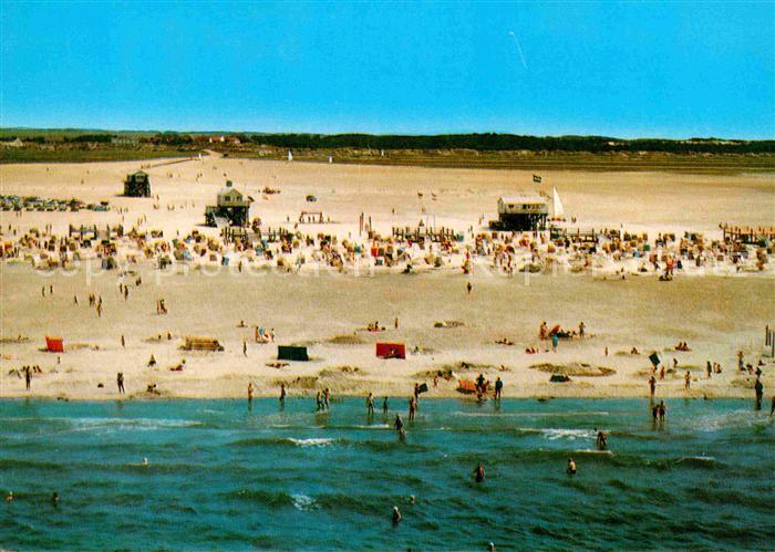 St Peter-Ording Badeleben auf der Ordinger Sandbank Fliegeraufnahme