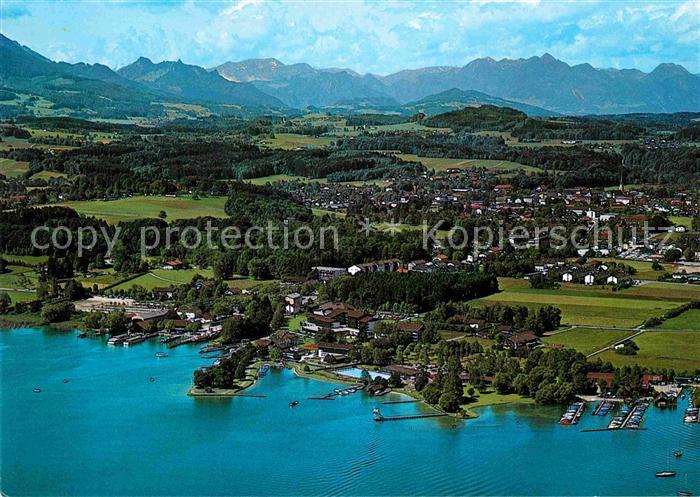 Prien Chiemsee Fliegeraufnahme Stock-Hafen