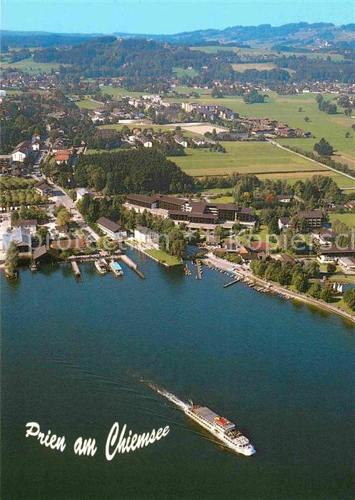 Prien Chiemsee Fliegeraufnahme Dampferhafen