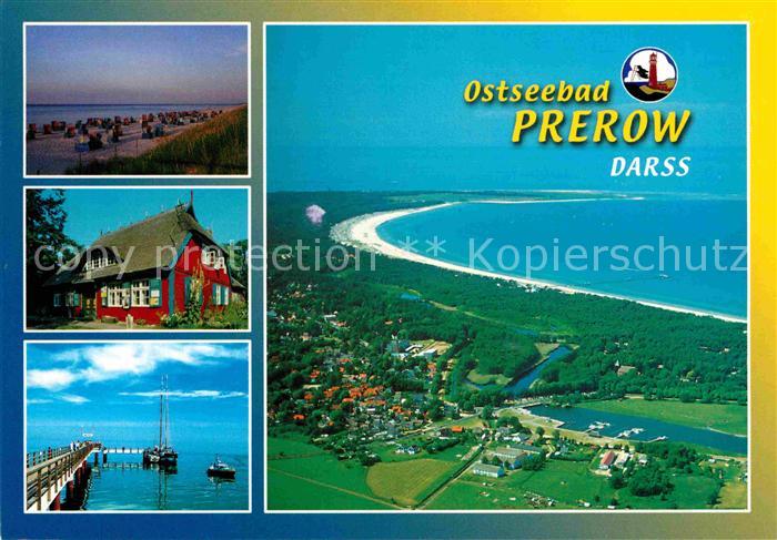 Prerow Ostseebad Fliegeraufnahme Hafen Bauernhaus Strand