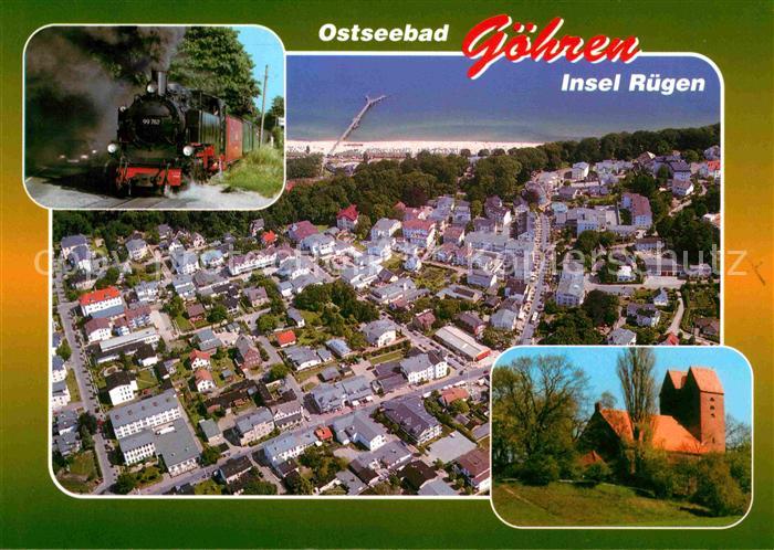 Goehren Ruegen Fliegeraufnahme Inselbahn Kirche