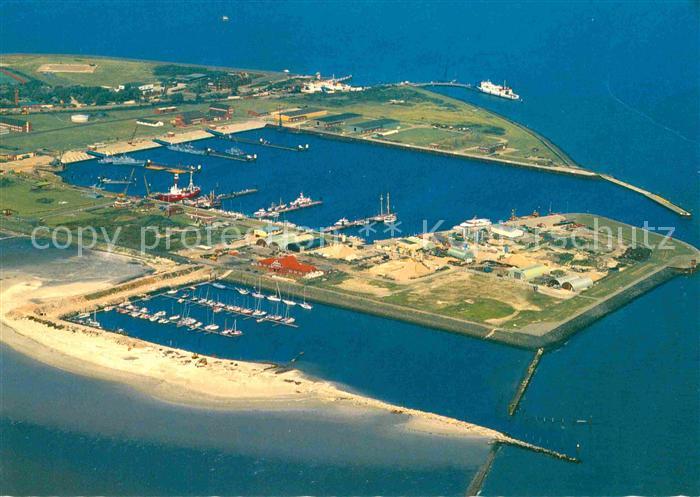 BORKUM Nordseebad Niedersachsen Fliegeraufnahme Hafengebiet