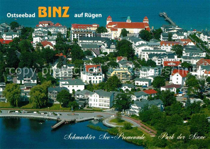 Binz Ruegen Fliegeraufnahme Schmachter See Promenade Park der Sinne