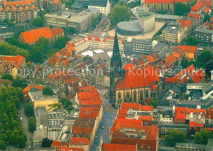 Muenster Westfalen Fliegeraufnahme Lambertikirche Prinzipalmarkt