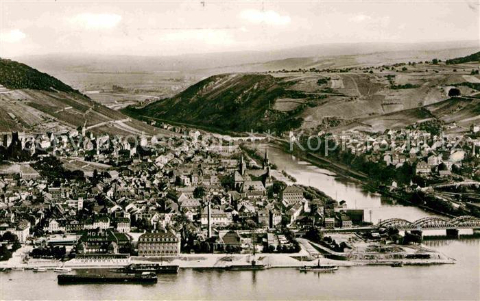 Bingen Rhein Fliegeraufnahme mit Nahemuendung