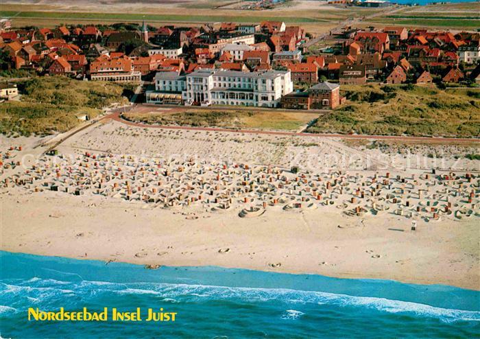 Juist Nordseebad Fliegeraufnahme mit Strand