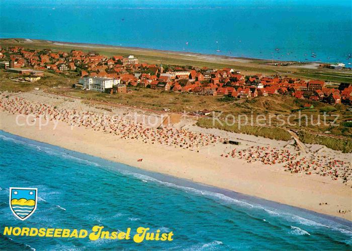 Juist Nordseebad Fliegeraufnahme mit Strand