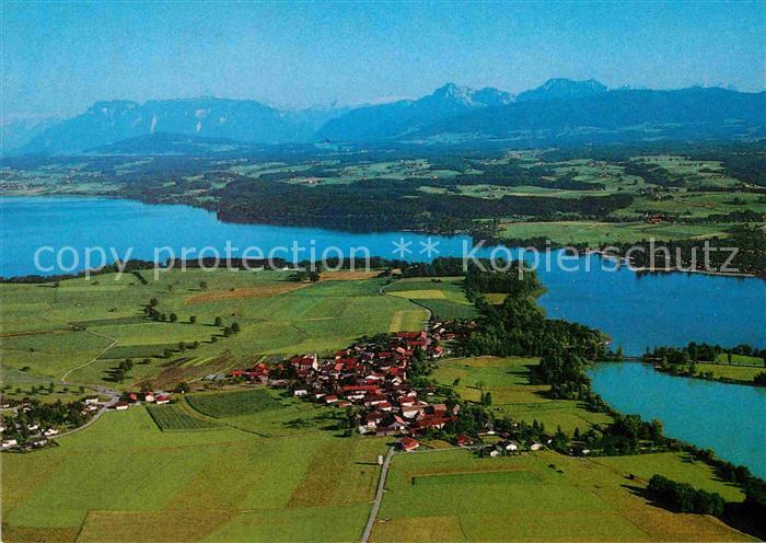 Tettenhausen mit Waginger- und Tachinger-See Fliegeraufnahme