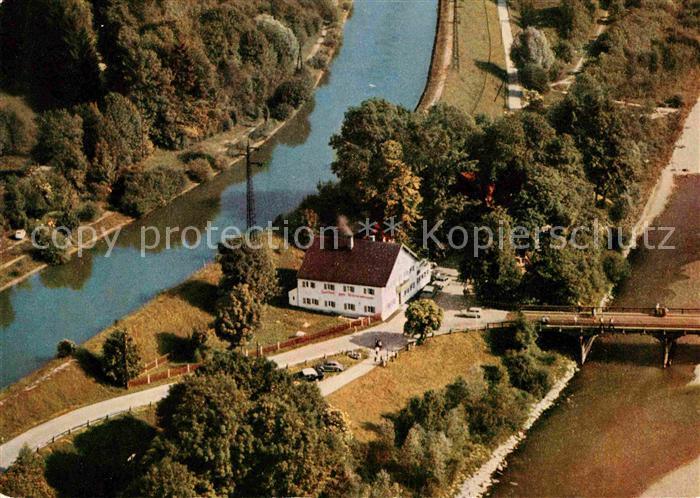 Ebenhausen Isartal Fliegeraufnahme Gasthaus zum Brueckenfischer