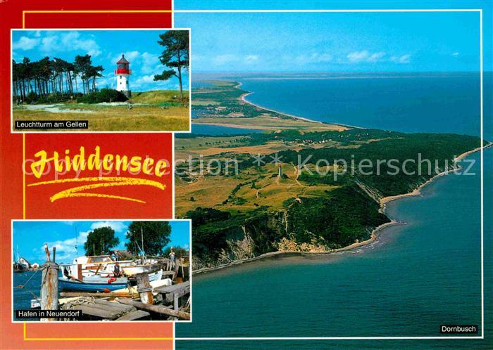 Insel Hiddensee Leuchtturm am Gellen Fliegeraufnahme Dornbusch Hafen Neuendorf