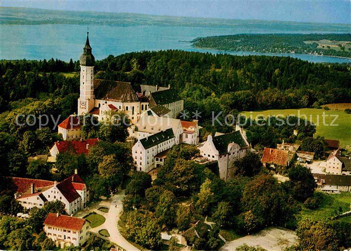 Kloster Andechs Fliegeraufnahme am Ammersee