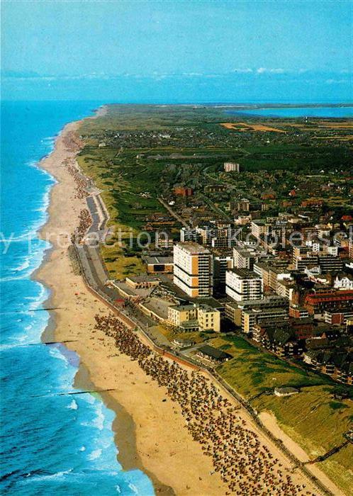 Westerland Sylt Fliegeraufnahme mit Strand und Promenade