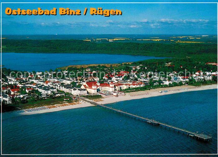 Binz Ruegen Fliegeraufnahme mit Seebruecke