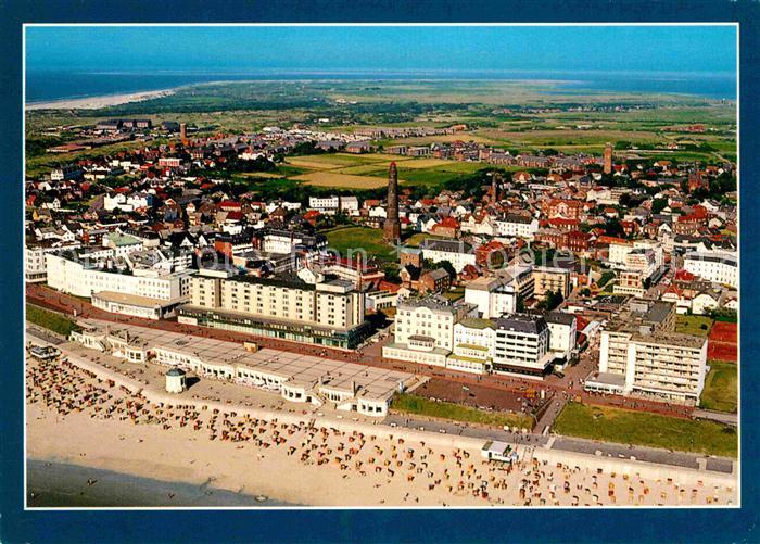 BORKUM Nordseebad Niedersachsen Fliegeraufnahme mit Strand